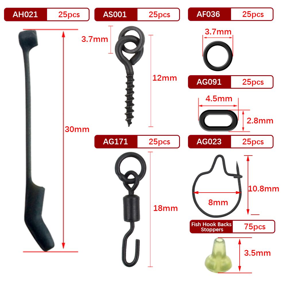 225 Pièces Manchons Émerillons - Fishing Hook Box avis et prix